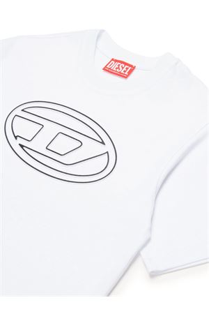 white cotton tshirt DIESEL KIDS | J017880BEAFK100